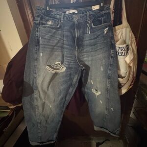 NWT Zara Boyfriend Barrel Denim
